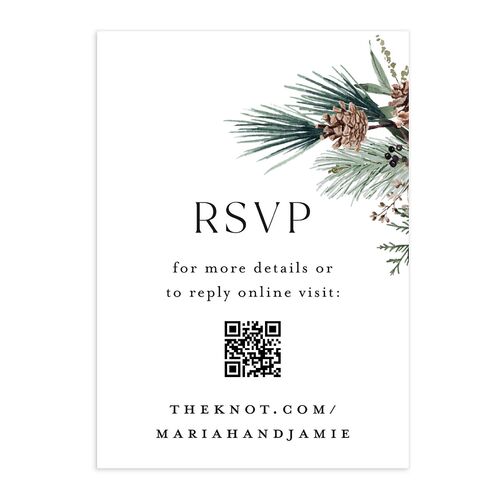 Rustic Pine QR Code RSVP Cards Eucalyptus Signature Standard