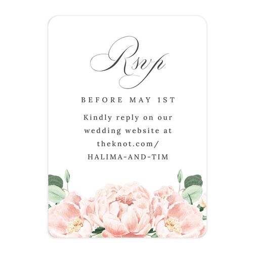 Formal Peony Garden QR Code RSVP Cards Dusty Rose Signature Rounded