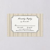 Vintage Candelabra with Bow All-in-One Wedding Invitations Bisque Signature Light Both Recipient and Return Addresses No
