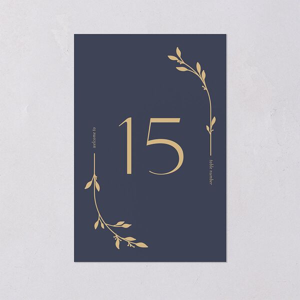 Gilded Sprigs Table Numbers Moody Blue Signature