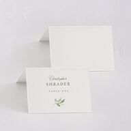 Religious Catholic Cross Greenery Place Cards Cotton Signature