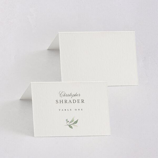 Religious Catholic Cross Greenery Place Cards Cotton Signature