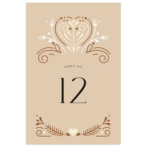 Nordic Folk Table Numbers Latte Signature