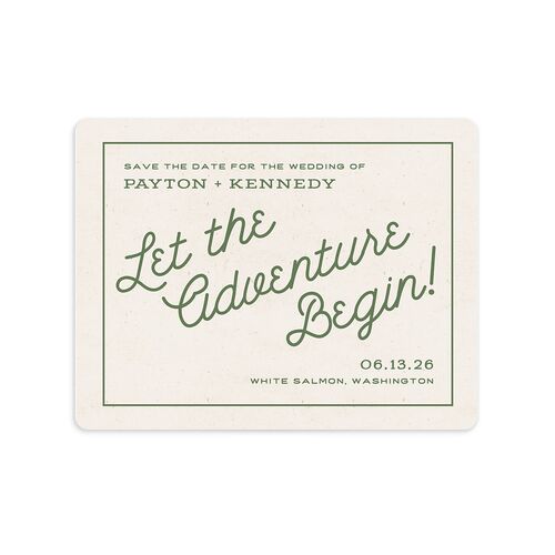 Happy Campers Save The Date Magnets Deep Olive Magnet Paper