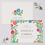 Bordados Florales Save The Date Cards Off-White Signature smooth Blank No
