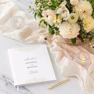 Gilded Adornment Wedding Guest Book Pure White