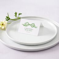 Vintage Bow Place Cards Jewel Green Signature