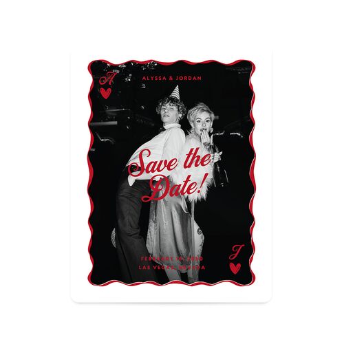 Hand Drawn Las Vegas Hearts Save The Date Magnets Ruby Magnet Paper