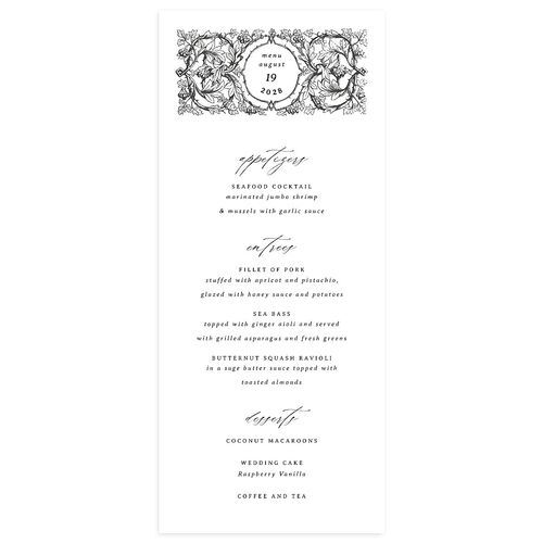 Vintage Toile Menus Midnight Signature