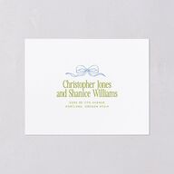 Modern Delicate Bows All-in-One Wedding Invitations Peridot Signature Light Both Recipient and Return Addresses No