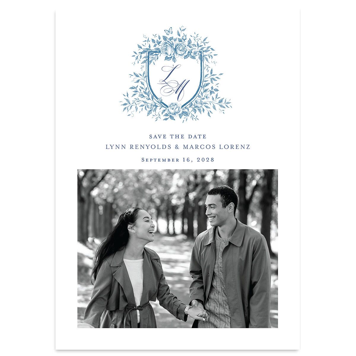 Rose Crest Photo Save the Date Cards