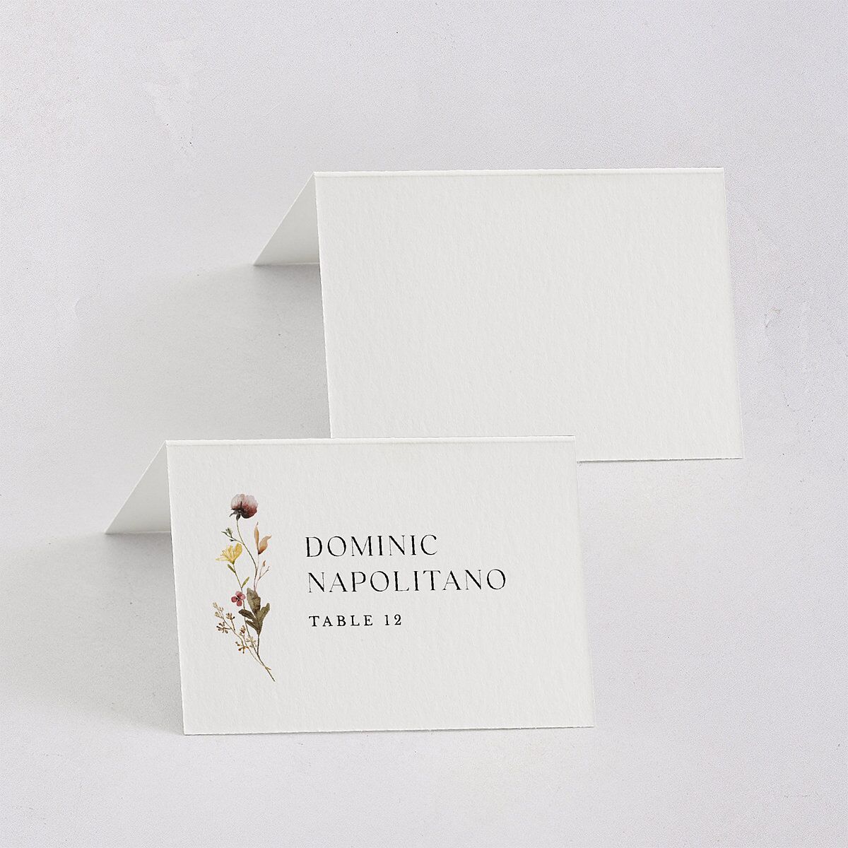 Simple Bohemian Wildflowers Place Cards Cotton Signature