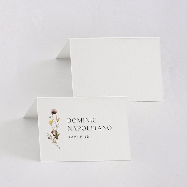 Simple Bohemian Wildflowers Place Cards Cotton Signature
