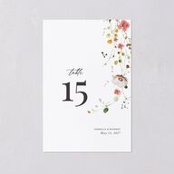Delicate Wildflower Table Numbers Peach Pink Signature