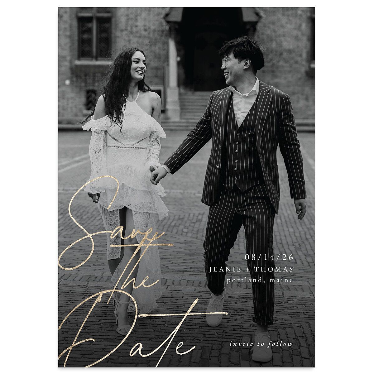 Gilded Corner Save The Date Cards