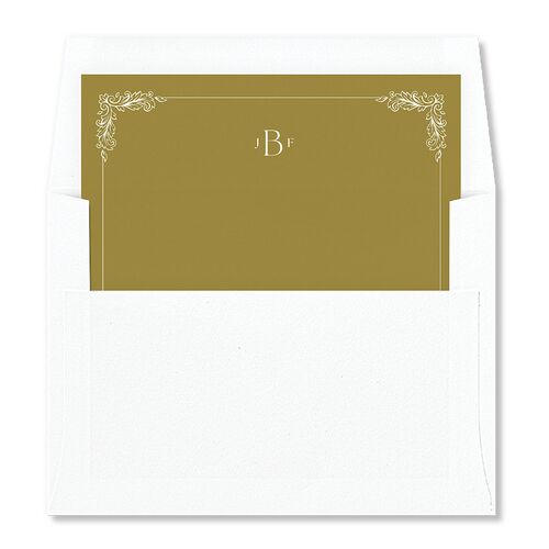 Black Tie Crest Engagement Party Envelope Liners Pure White Standard