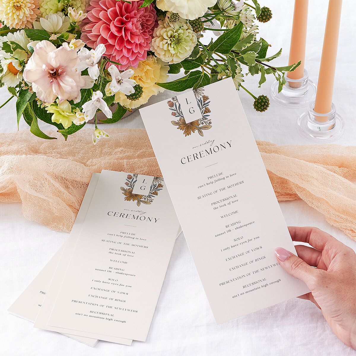 Timeless Wildflowers Wedding Programs Terracotta Signature
