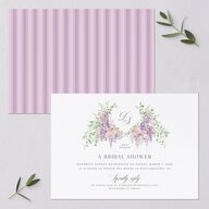 Formal Wisteria Garden Crest Bridal Shower Invitations by Bridgerton Purple Haze Signature Blank