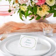 Watercolor Palm Crest Place Cards Avocado Signature