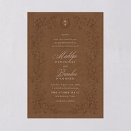 Western Horseshoe Botanical Wedding Invitations Mocha Signature Blank No Standard