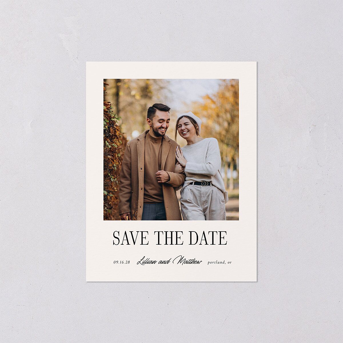 Classically Editorial Save the Date Petite Cards Linen Signature smooth Blank No Standard