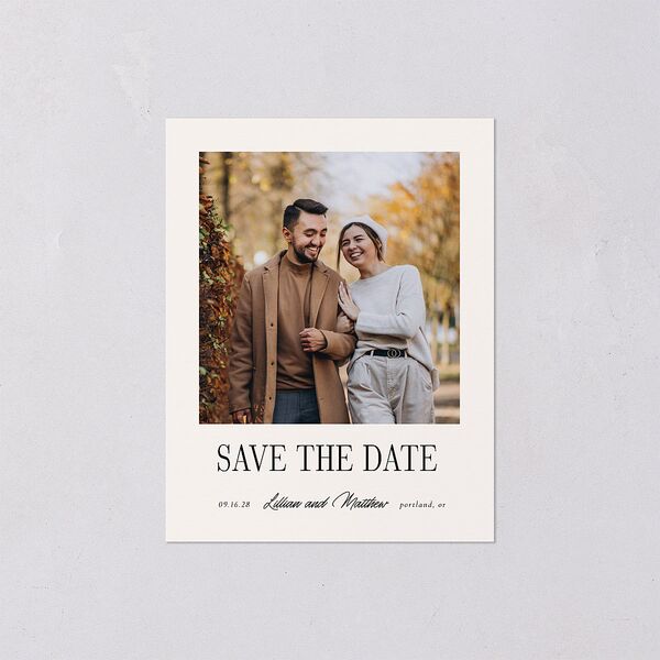 Classically Editorial Save the Date Petite Cards Linen Signature smooth Blank No Standard