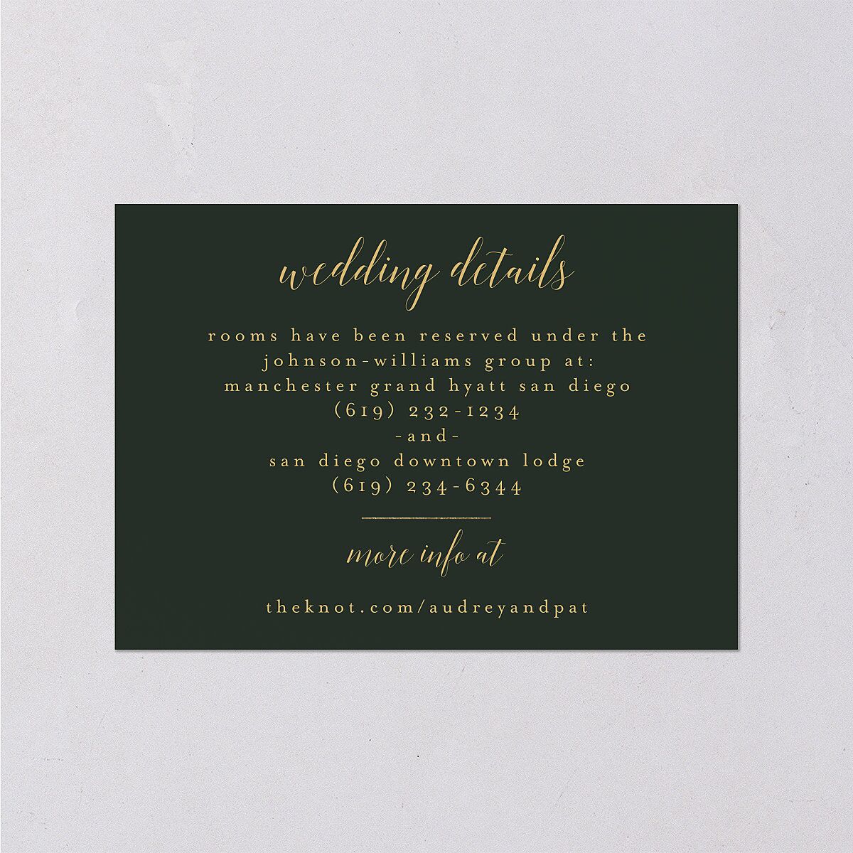 Marble and Gold Wedding Enclosure Cards — view 1
