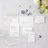 Bar Accent Wedding Invitations Gold Pure White Signature Blank No Standard