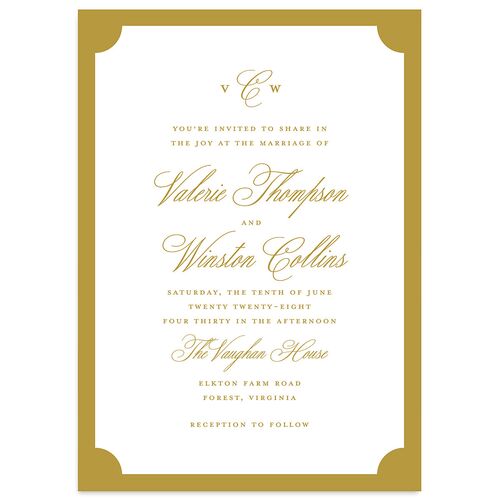 Elegant Eclectic Wedding Invitations Umber Signature Blank No Standard