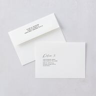 Scripted Arch Save The Date Card Envelopes Deep Bronze White Both Recipient and Return Addresses Signature Standard