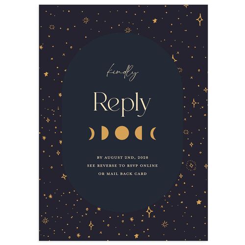Celestial Galaxy Wedding Response Cards Dark Navy Signature Standard
