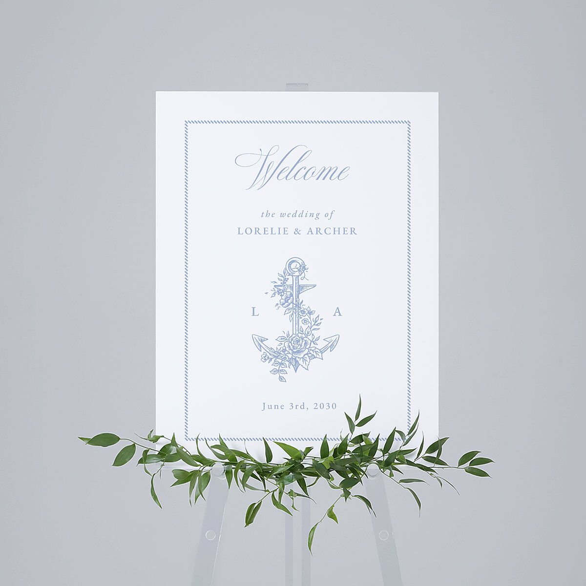 Coastal Oysters and Anchors Standard Welcome Sign Medium Sea Blue Standard Indoor Foam Core M Welcome