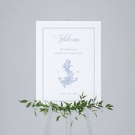 Coastal Oysters and Anchors Standard Welcome Sign Medium Sea Blue Standard Indoor Foam Core M Welcome