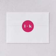 Vibrant Bold Wedding Stickers Hot Pink Circle