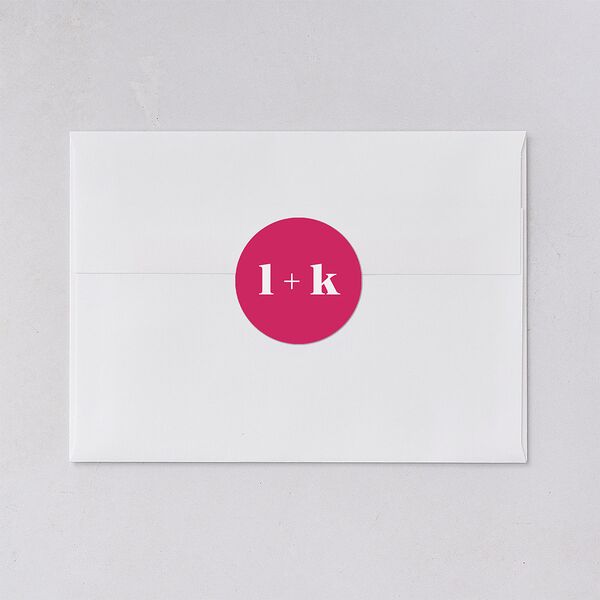 Vibrant Bold Wedding Stickers Hot Pink Circle