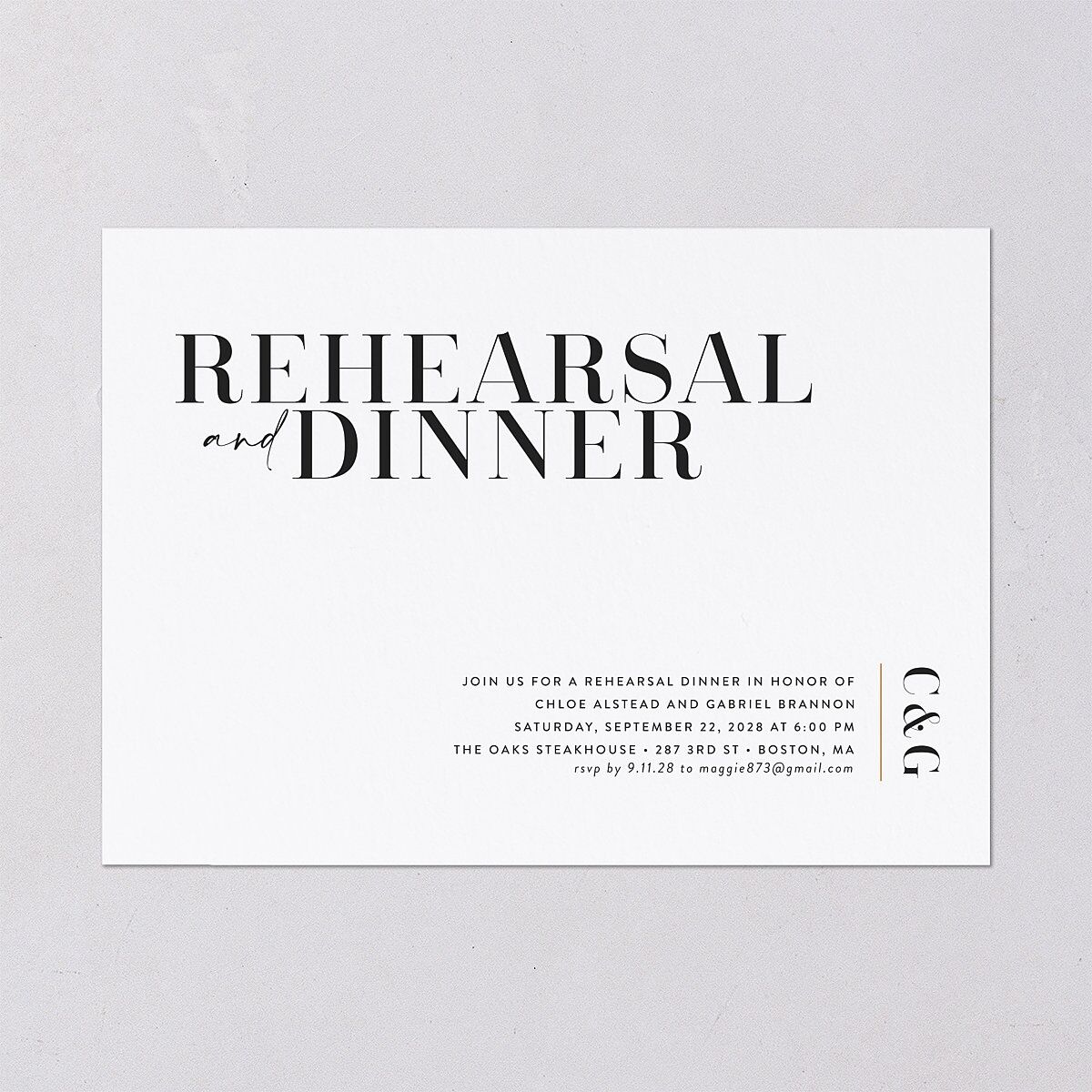 Minimal Chic Rehearsal Invitations Pure White Signature Blank