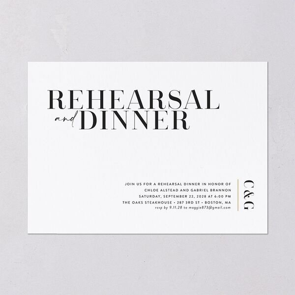 Minimal Chic Rehearsal Invitations Pure White Signature Blank