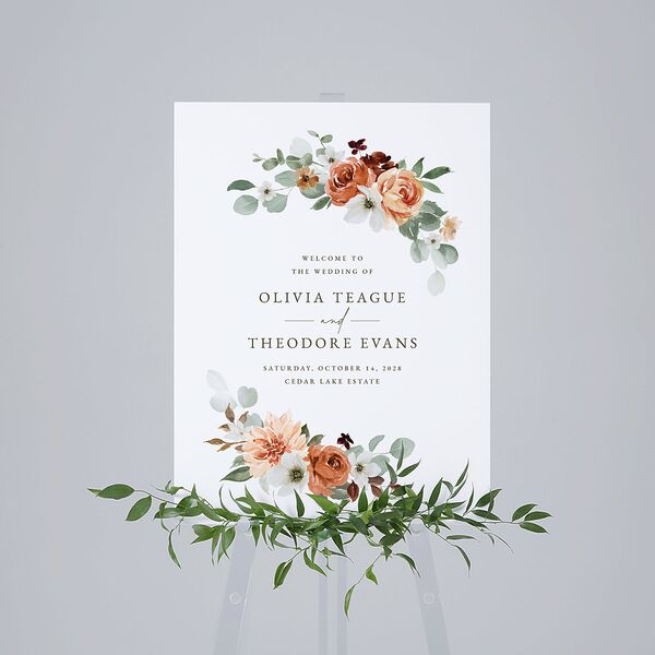 Eucalyptus Bouquet Standard Welcome Sign Medium Terracotta Standard Indoor Foam Core M Welcome
