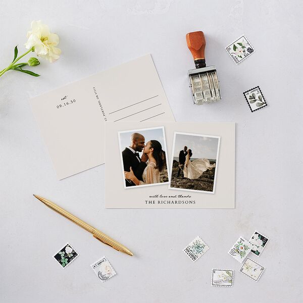 Captured Memories Photo Thank You Postcards Linen