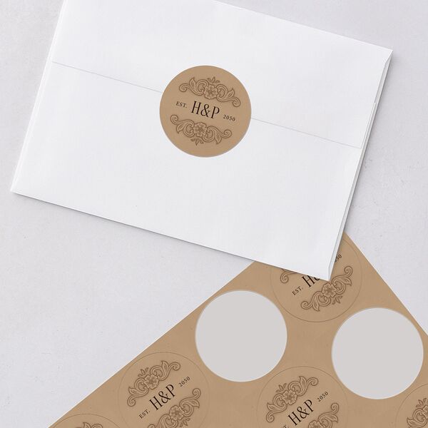 Rustic Western Filigree Frame Wedding Stickers Saddle Circle