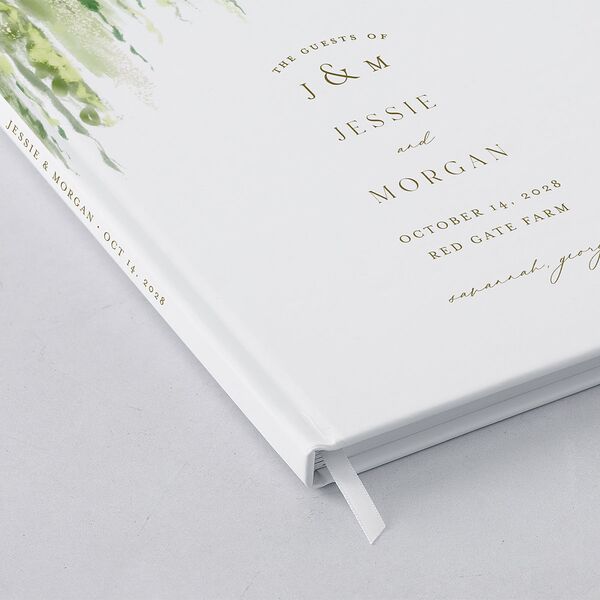 Southern Spanish Moss Wedding Guest Book Pure White