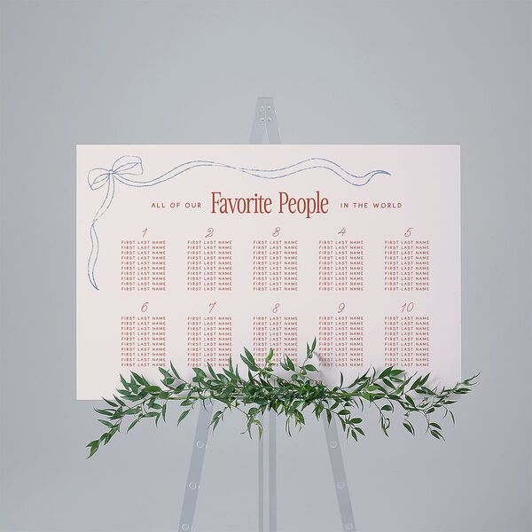 Modern Delicate Bows Standard Seating Chart Large Jewel Red Standard Indoor Foam Core L Seating