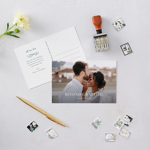 Antique Fairytale Thank You Postcards Dark Emerald