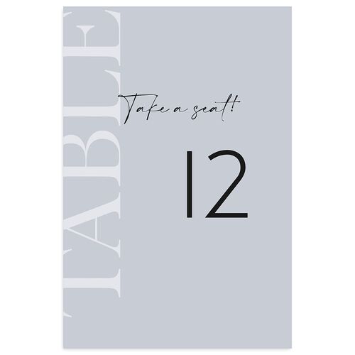 Modern Vow Table Numbers Slate Signature