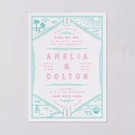 Iconic Beach Wedding Invitations Sky Signature Blank No Standard