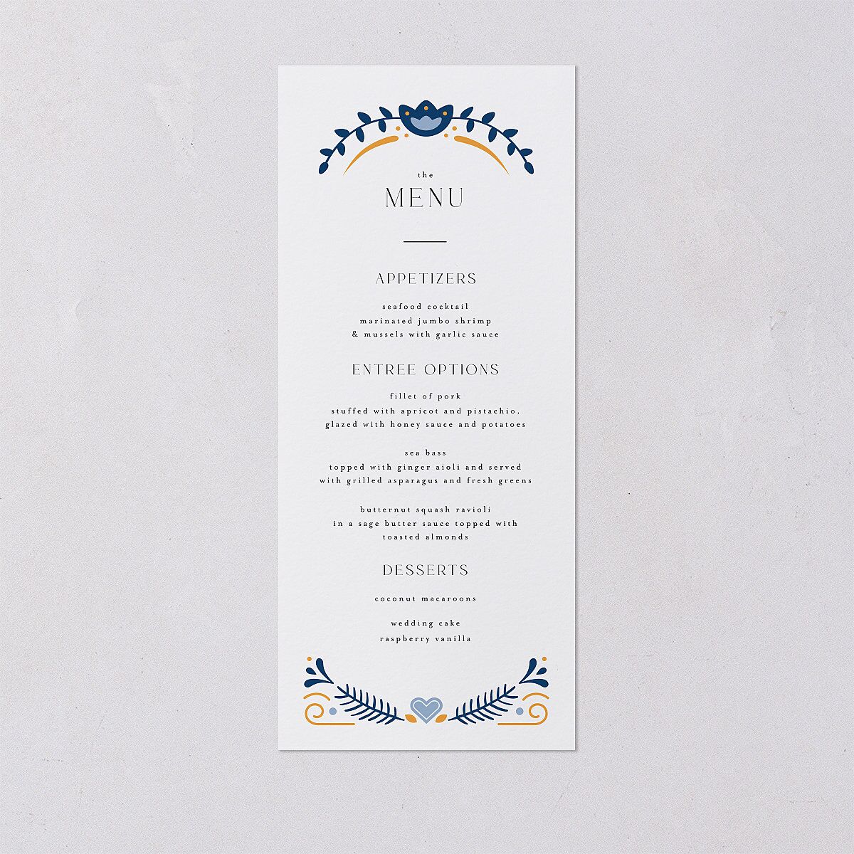 Nordic Folk Menus Butterscotch Signature