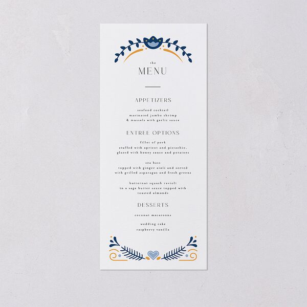 Nordic Folk Menus Butterscotch Signature