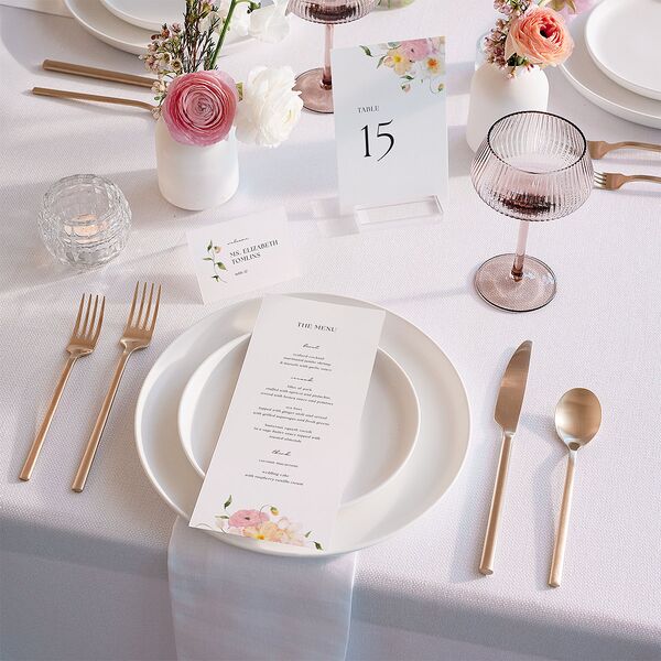 Pastel Garden Place Cards Pink Cotton Signature