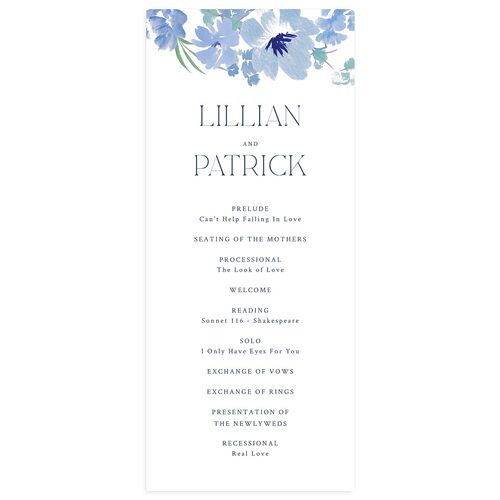 Blooming Frame Wedding Programs Gold Cruise Signature