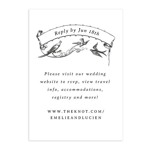 Vintage Toile URL RSVP Cards Midnight Signature Standard